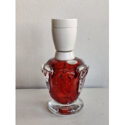 Vintage lampefod af r�dt glas