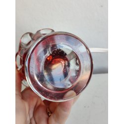 Vintage lampefod af r�dt glas