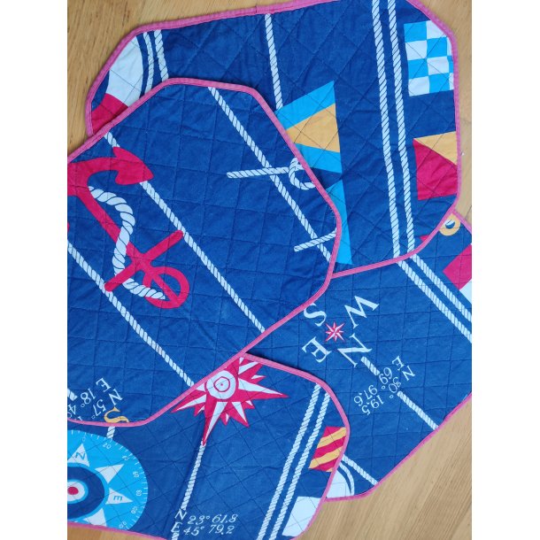 4 vintage maritime d�kkeservietter