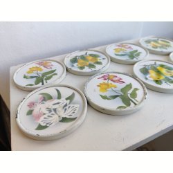 Smukke gamle franske coasters i porcel�n