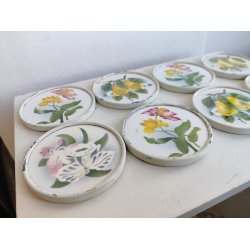 Smukke gamle franske coasters i porcel�n