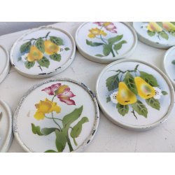Smukke gamle franske coasters i porcel�n