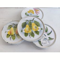 Smukke gamle franske coasters i porcel�n