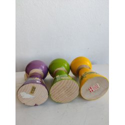 Lyholmer 3 lysestager gul, gr�n og lilla