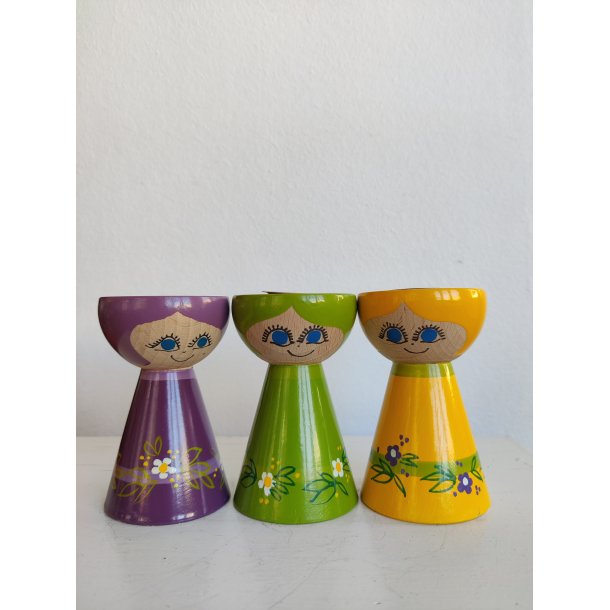 Lyholmer 3 lysestager gul, gr�n og lilla