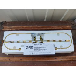 Gallerilampe i messing ny i �ske, 40 �r gammel