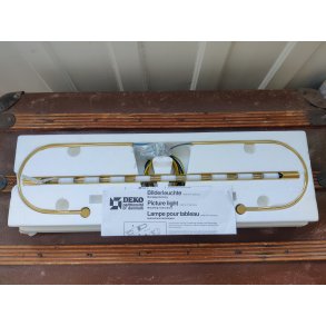 Gallerilampe i messing ny i �ske, 40 �r gammel