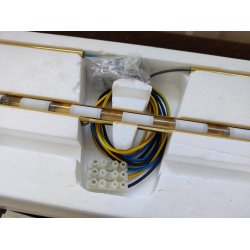 Gallerilampe i messing ny i �ske, 40 �r gammel