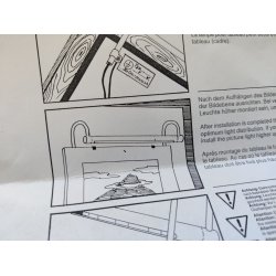 Gallerilampe i messing ny i �ske, 40 �r gammel