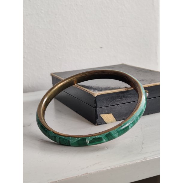 Vintage armb�nd messing og malakit