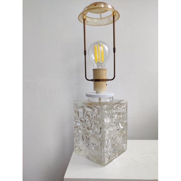 Vintage glas bordlampe, 1970'erne  