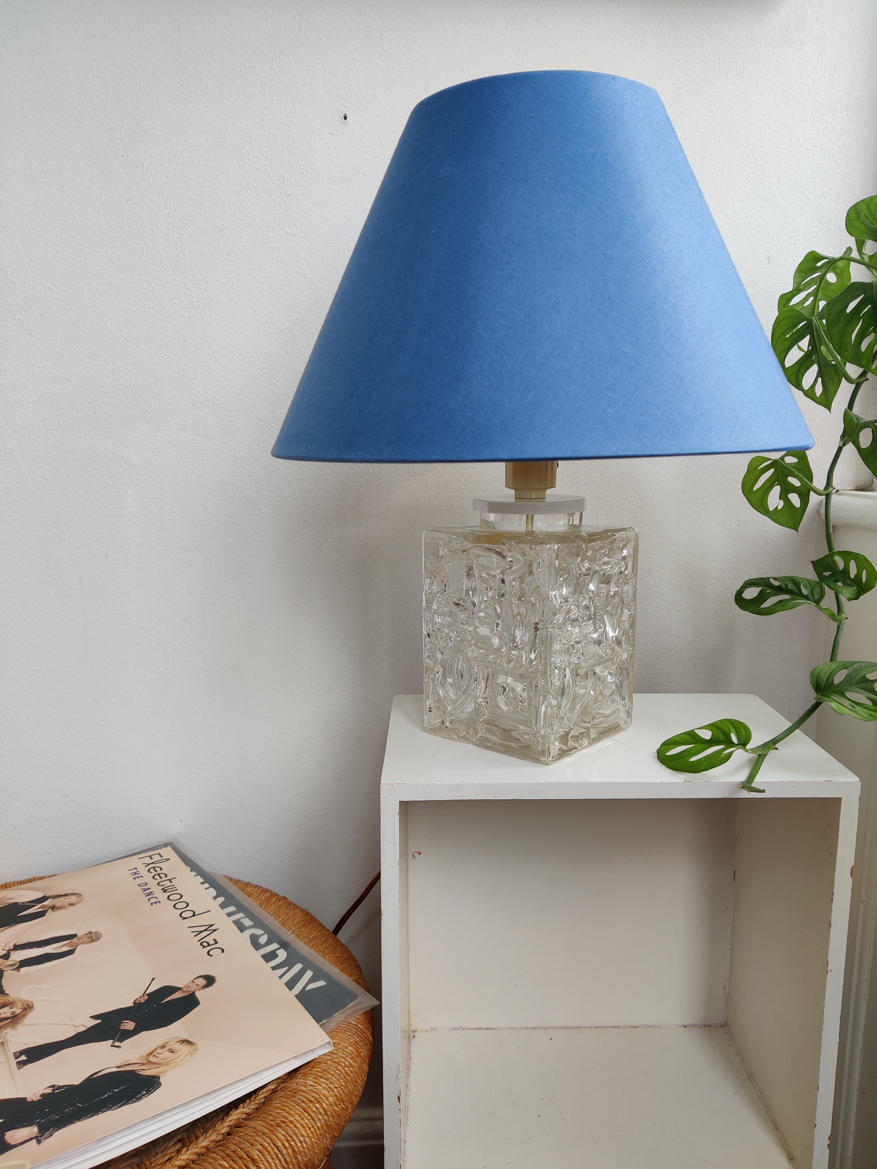 .Vintage glas bordlampe, 1970'erne  
