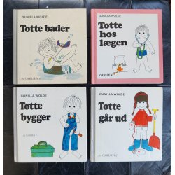 Fire gamle Totte b�ger nr 1, 2, 4, 10, Gunilla Wolde