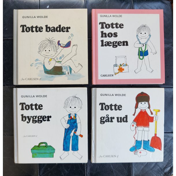 Fire gamle Totte b�ger nr 1, 2, 4, 10, Gunilla Wolde
