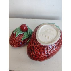 Vintage jordb�r marmeladesk�l 