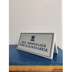 Gammelt forhandlerskilt Den Kongelige Porcelainsfabrik, Royal Copenhagen
