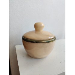 Alabast l�gkrukke med messingkant, 1930erne