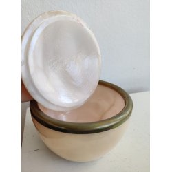 Alabast l�gkrukke med messingkant, 1930erne