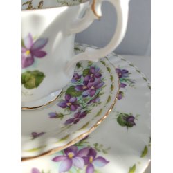 February m�nedskop med violer fra Royal Albert, ca. 1970