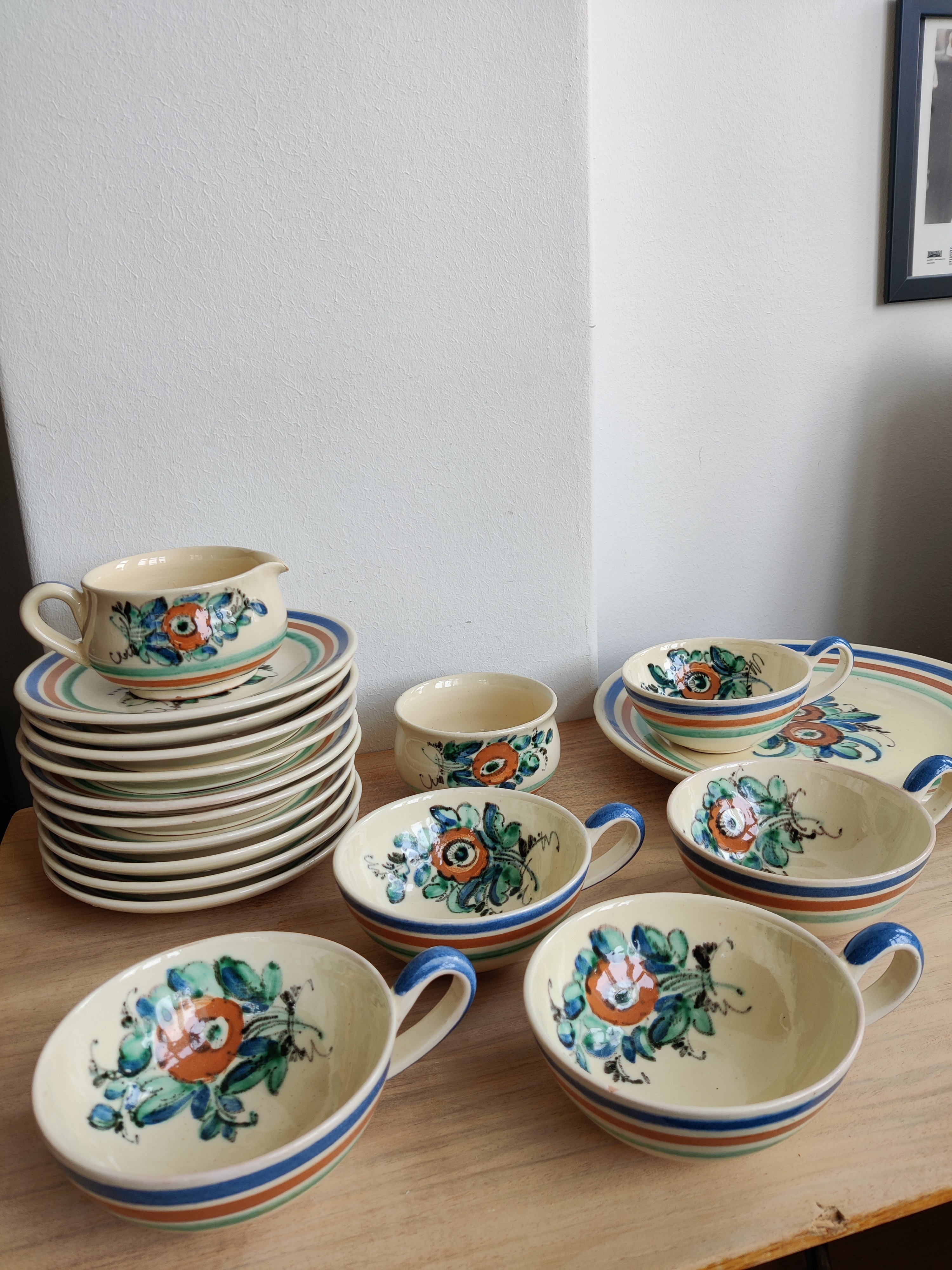 Alma te-stel med farver, 1930-1940