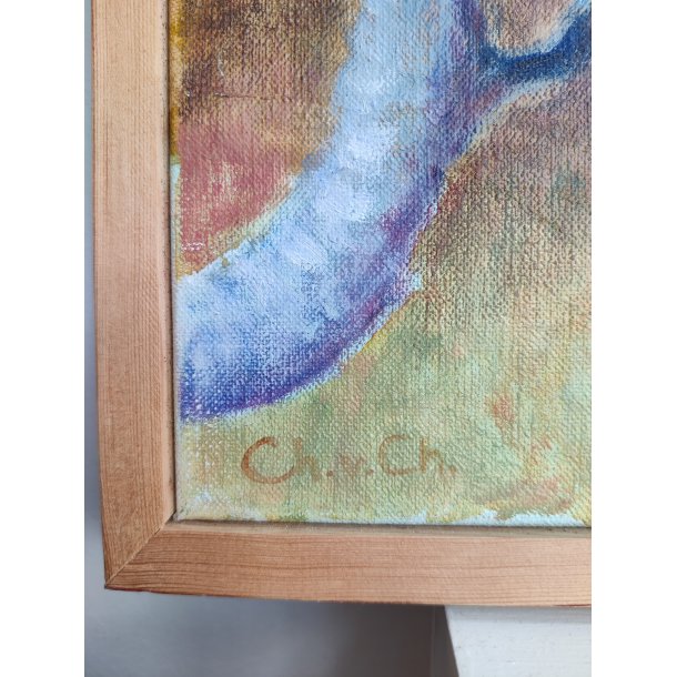 �bler p� grene. Originalt maleri, Ch. v. Ch.
