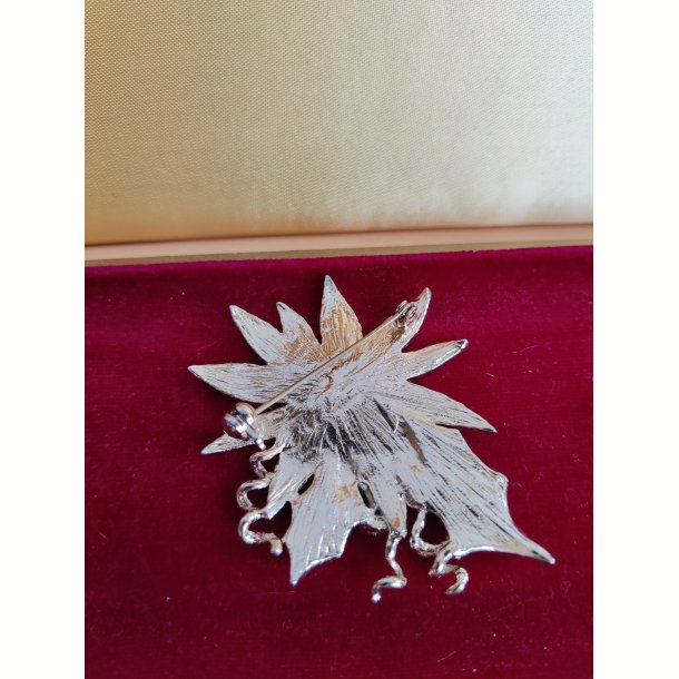Vintage julebroche med juleblomst