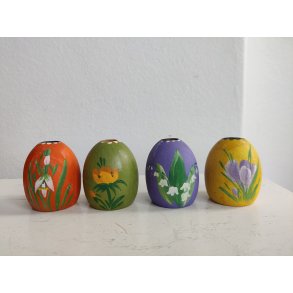 Dansk Sl�jd 4 lysestager med for�rsblomster