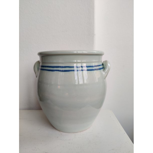 Lysebl� gammel syltekrukke, Bo Fajans Gefle, Sverige 