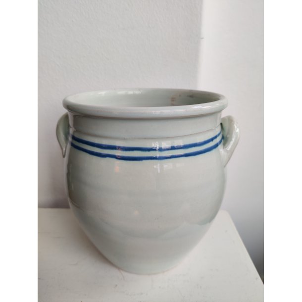 Lysebl� gammel syltekrukke, Bo Fajans Gefle, Sverige 