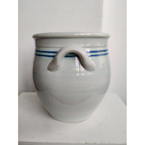 Lysebl� gammel syltekrukke, Bo Fajans Gefle, Sverige 