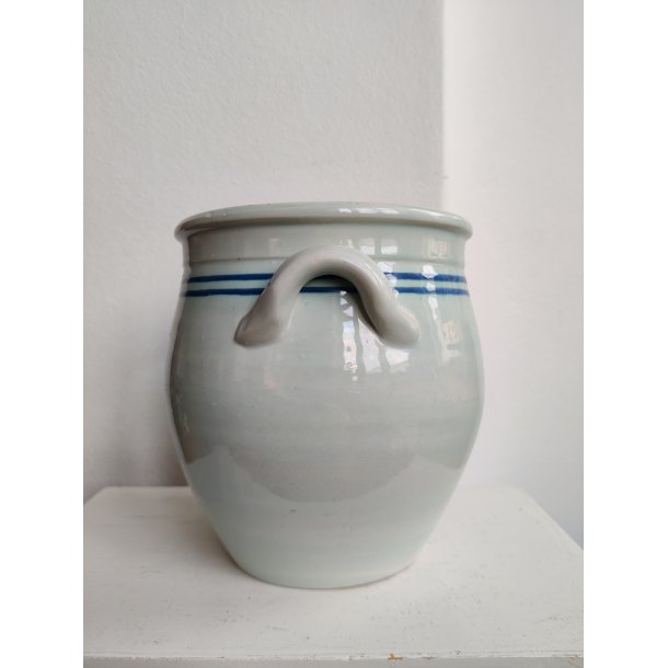 Lysebl� gammel syltekrukke, Bo Fajans Gefle, Sverige 