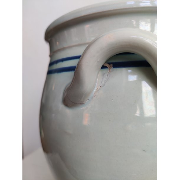 Lysebl� gammel syltekrukke, Bo Fajans Gefle, Sverige 