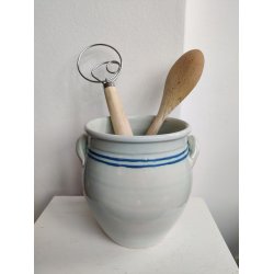 Lysebl� gammel syltekrukke, Bo Fajans Gefle, Sverige 