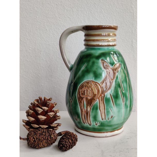 Hauns� Keramik lille vase med hjorte