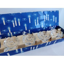 4 vintage kertestager i glas, Aladdin 