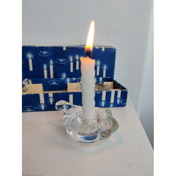 4 vintage kertestager i glas, Aladdin 
