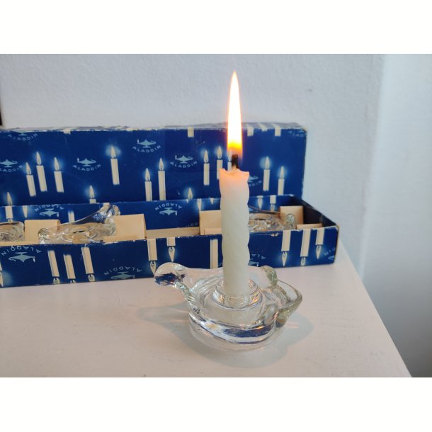 4 vintage kertestager i glas, Aladdin 