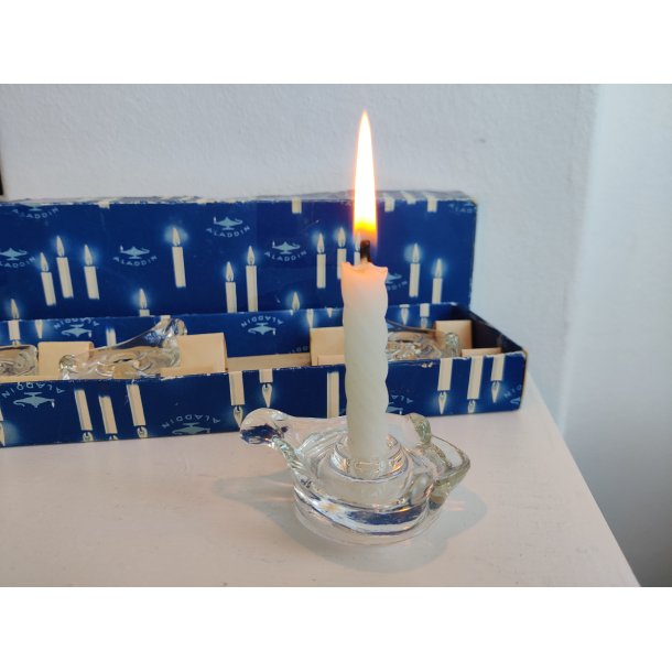 4 vintage kertestager i glas, Aladdin 