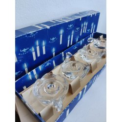 4 vintage kertestager i glas, Aladdin 