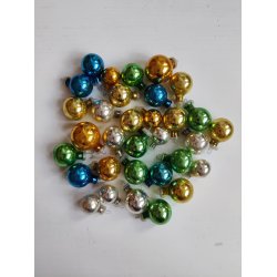 32 sm� blandede vintage julekugler