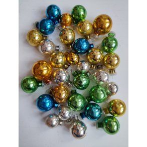 32 sm� blandede vintage julekugler