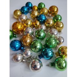 32 sm� blandede vintage julekugler