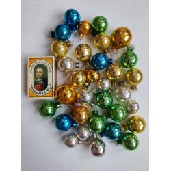 32 sm� blandede vintage julekugler