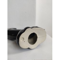 Vintage m�ne-lysestage i fajance, sort