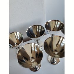 5 fors�lvede glas til portvin, rom el. lign.