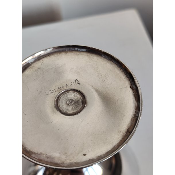 5 fors�lvede glas til portvin, rom el. lign.