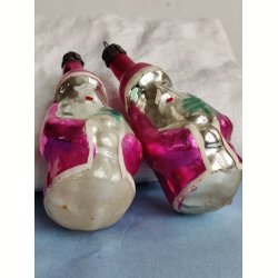2 h�ndmalede vintage julem�nd julekugler