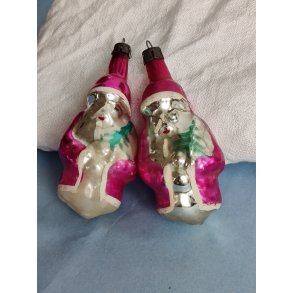 2 h�ndmalede vintage julem�nd julekugler