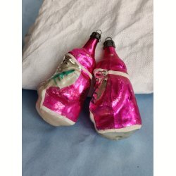 2 h�ndmalede vintage julem�nd julekugler