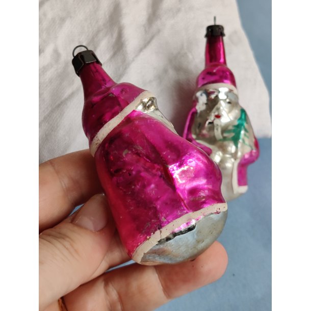 2 h�ndmalede vintage julem�nd julekugler